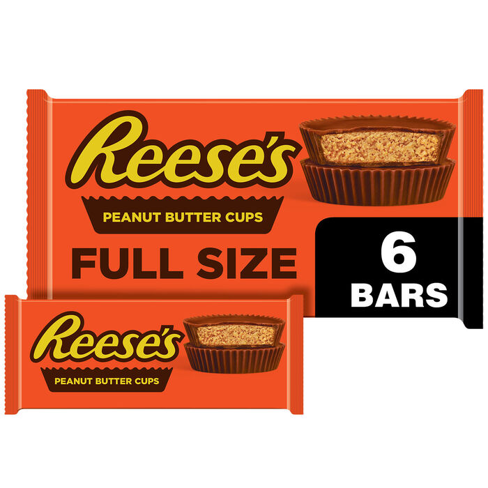 Image of REESE'S Big Cup Milk Chocolate Peanut Butter Cups Candy Packs, 1.4 oz (6 Count) Packaging