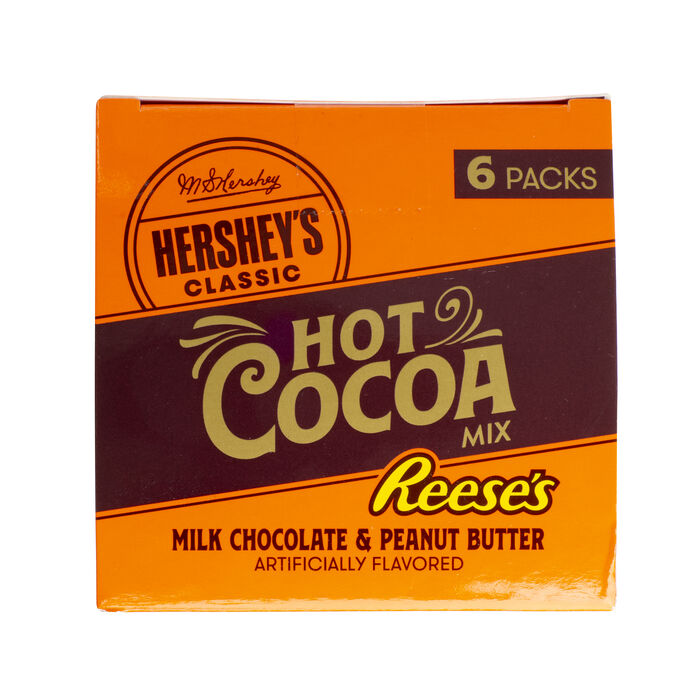 Image of REESE'S Milk Chocolate and Peanut Butter Hot Cocoa Mix, 0.88oz (6 Count) Packaging