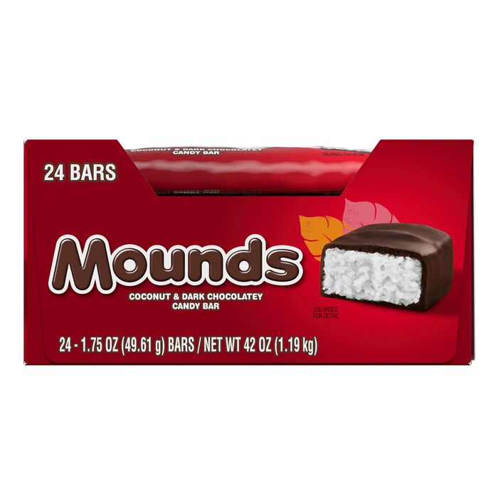 Image of MOUNDS Dark Chocolate and Coconut Candy Bars, 1.75 oz (24 Count) Packaging