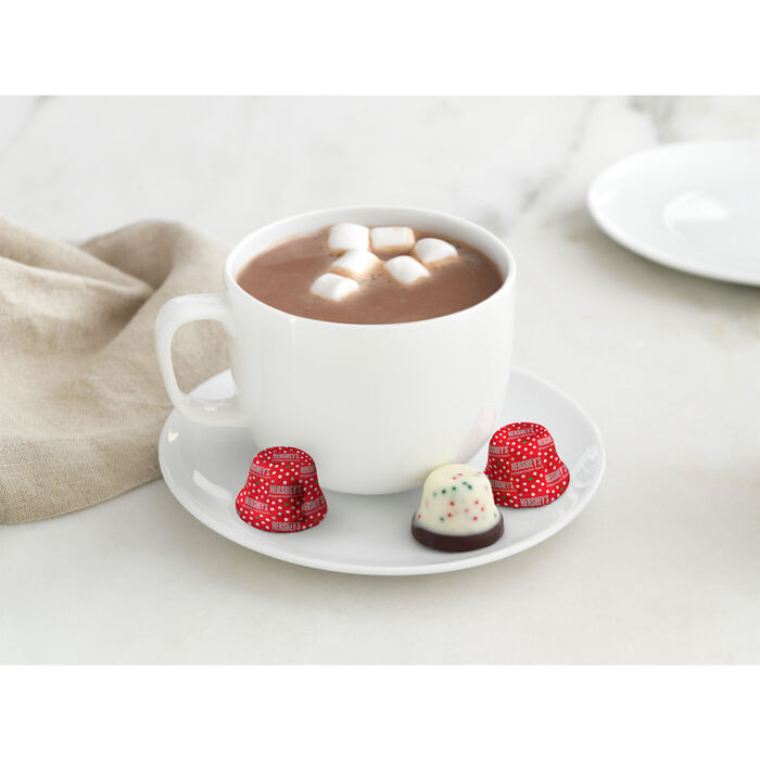 Image of HERSHEY'S Peppermint Bark Bells, Christmas , Candy Bag, 8 oz Packaging