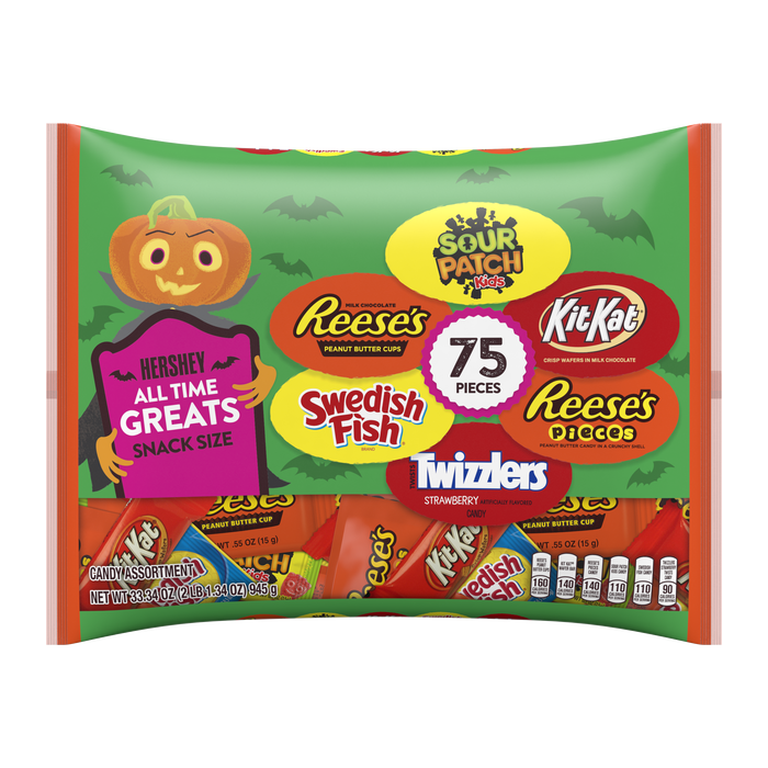Image of HERSHEY'S Halloween All Time Greats Snack Size 75-Piece Assortment Packaging