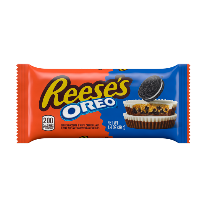 Image of REESE'S OREO® Milk Chocolate and White Creme Peanut Butter Cups Candy Packs, 1.4 oz (24 Count) Packaging