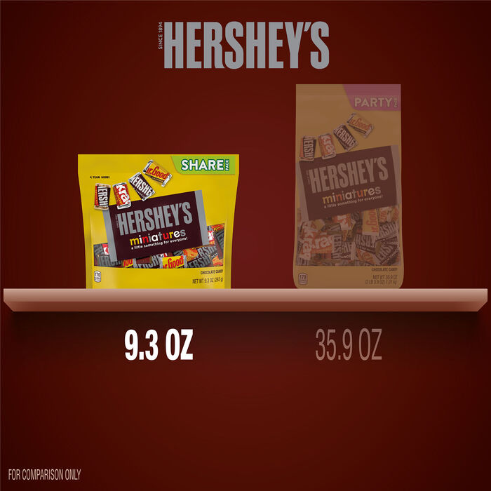 Image of HERSHEY'S Miniatures Assorted Chocolate Candy Share Pack, 9.3 oz Packaging