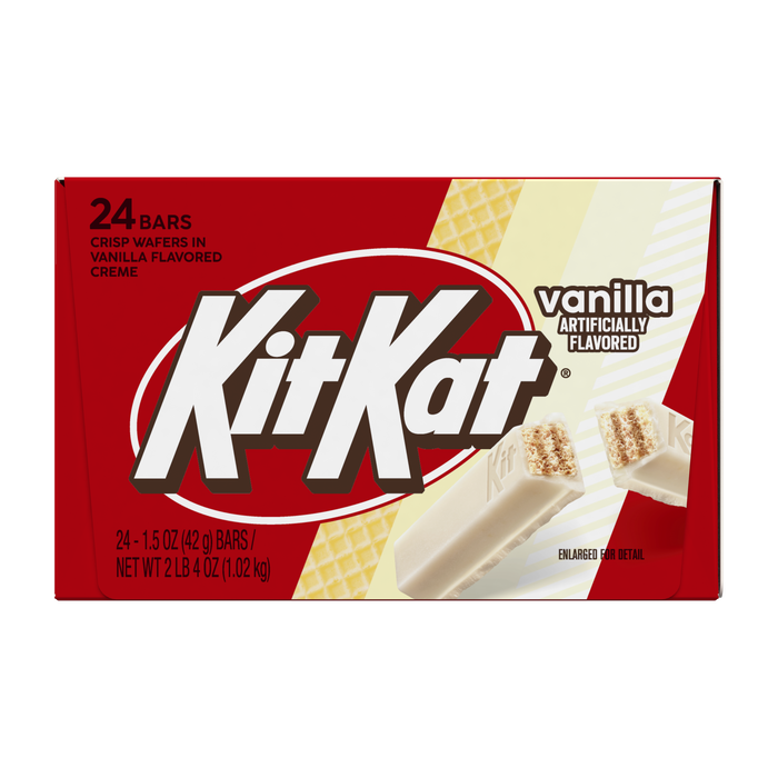 Image of KIT KAT® Vanilla Flavored Wafer Candy Bars, 1.5 oz (24 Count) Packaging