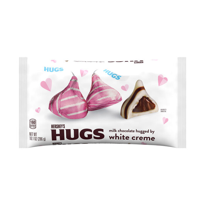 Image of HERSHEY'S HUGS Milk Chocolate and White Creme, Valentine's Day, Candy Bag, 10.1 oz Packaging