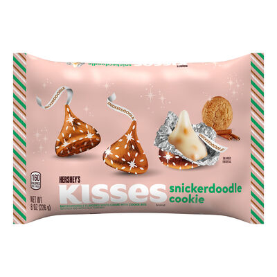 HERSHEY'S KISSES Snickerdoodle Cookie Flavored, Christmas , Candy Bag, 8 oz