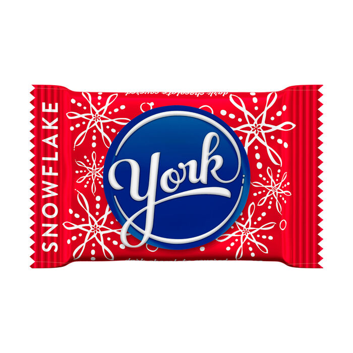 Image of YORK Dark Chocolate Peppermint Patties Snowflakes, Christmas , Candy Bag, 8.4 oz Packaging