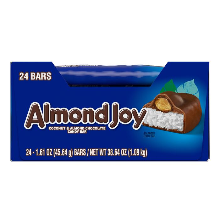 Image of ALMOND JOY Coconut and Almond Chocolate Candy Bars, 1.61 oz (24 Count) Packaging