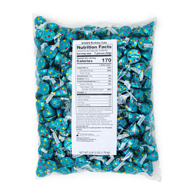 HERSHEY'S KISSES Birthday Cake Flavored Candy Bulk Bag, 60oz