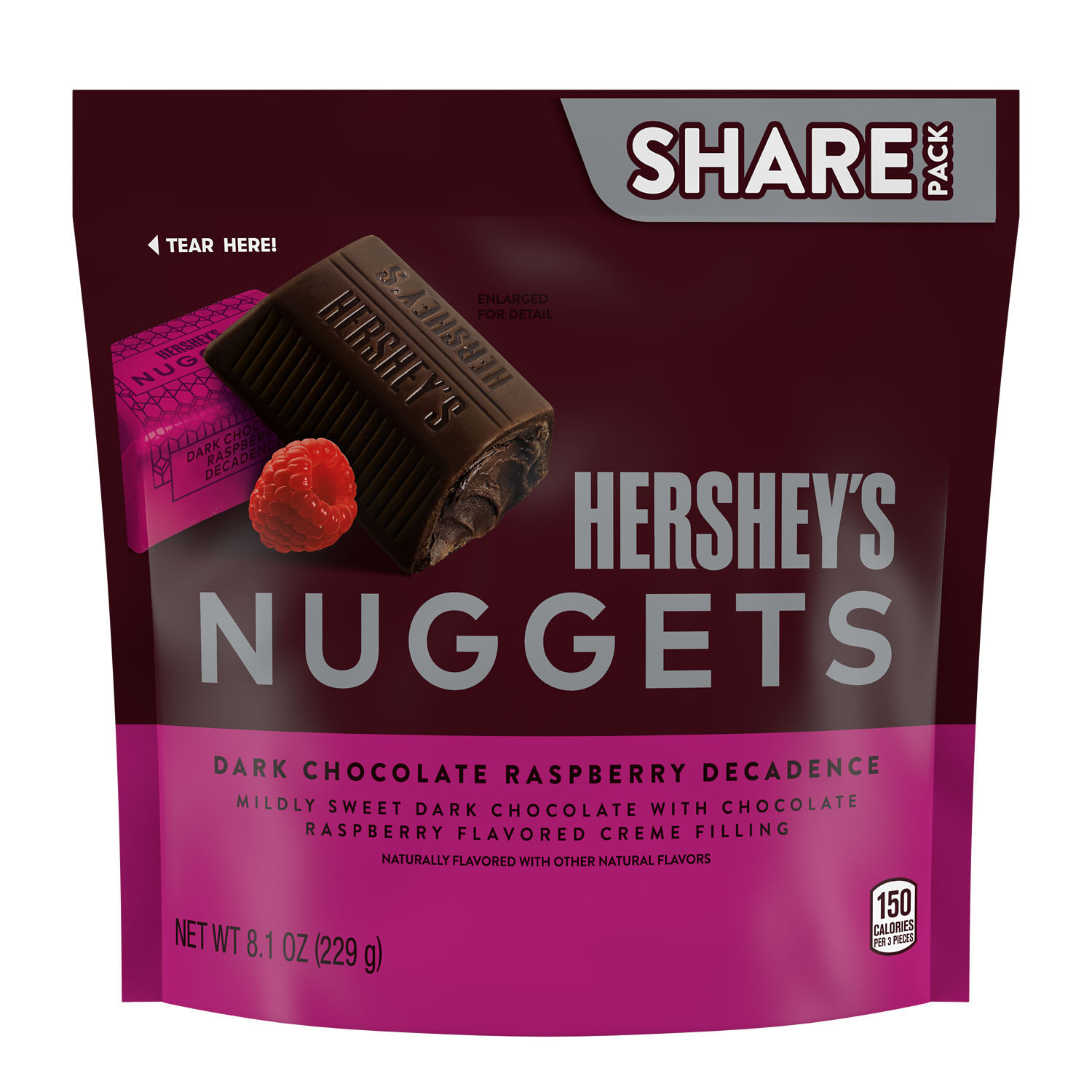 HERSHEY'S NUGGETS Dark Chocolate Raspberry Flavored Candy Share