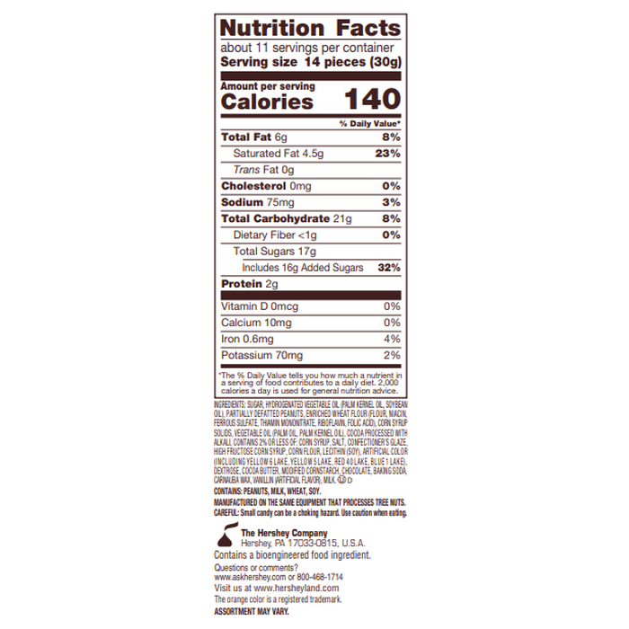 Image of REESE’S PIECES Chocolate Cookie Candy, 12 oz bag Packaging