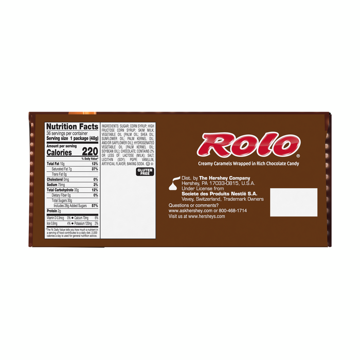 Image of ROLO® Creamy Caramels Wrapped in Rich Chocolate Candy Packaging