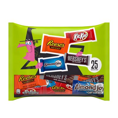 Hershey Assorted Flavored Snack Size, Individually Wrapped Candy Variety Bag, 13.13 oz (25 Pieces)