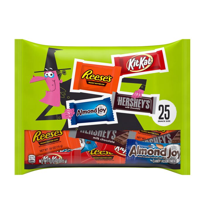 Image of Hershey Assorted Flavored Snack Size, Individually Wrapped Candy Variety Bag, 13.13 oz (25 Pieces) Packaging