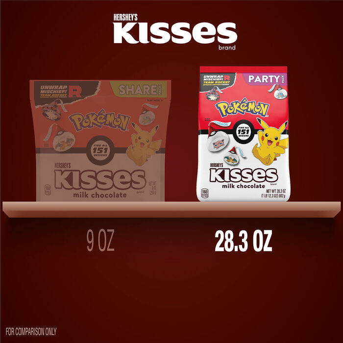 Image of HERSHEY'S KISSES Milk Chocolate Pok&eacute;mon Team Rocket Candy Party Pack, 28.3 oz Packaging