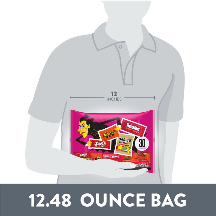Image of Hershey Assorted Flavored Snack Size, Individually Wrapped Candy Variety Bag, 12.48 oz (30 pieces) Packaging