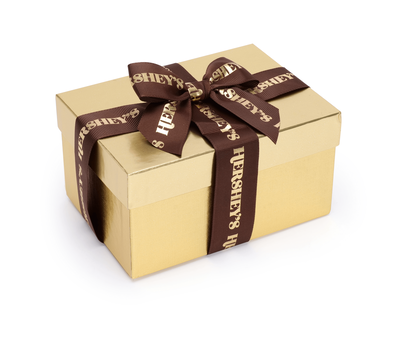 HERSHEY'S Golden Gift Box with Classic KISSES Milk Chocolate Candy 20 oz.