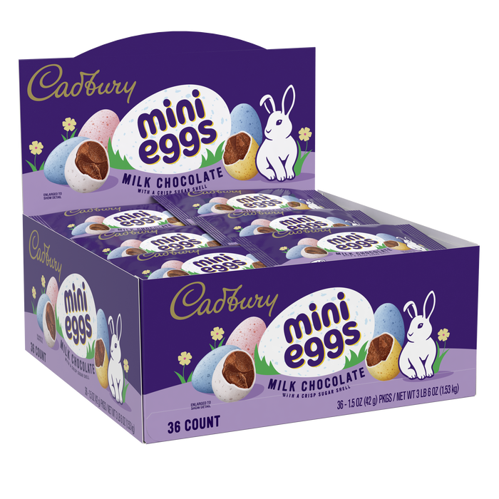 Image of CADBURY MINI Milk Chocolate Eggs, Easter Candy Bag, 1.5 oz (36 Count) Packaging