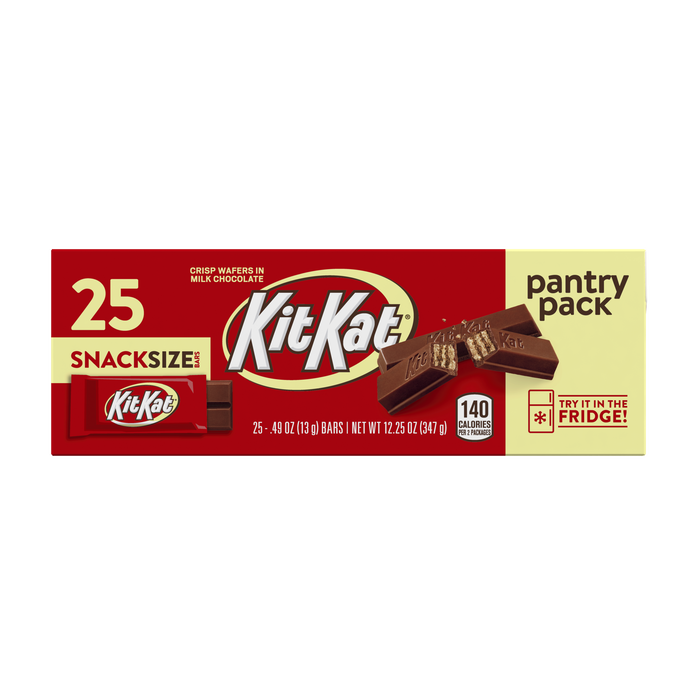 Image of KIT KAT® Milk Chocolate Snack Size Candy Bars Pantry Pack, 12.25 oz, 25 count Packaging