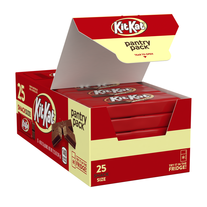 Image of KIT KAT® Milk Chocolate Snack Size Candy Bars Pantry Pack, 12.25 oz, 25 count Packaging