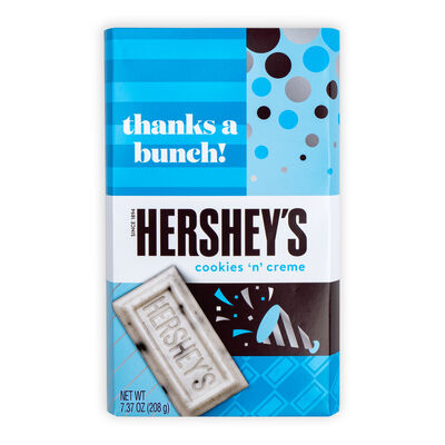 HERSHEY’S Cookies ‘n’ Creme 7.37 oz Candy Bar with Thank You Sleeve