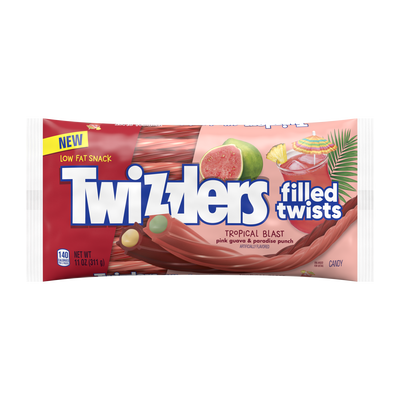 TWIZZLERS Filled Twists Tropical Blast Flavored Candy, 11 oz bag