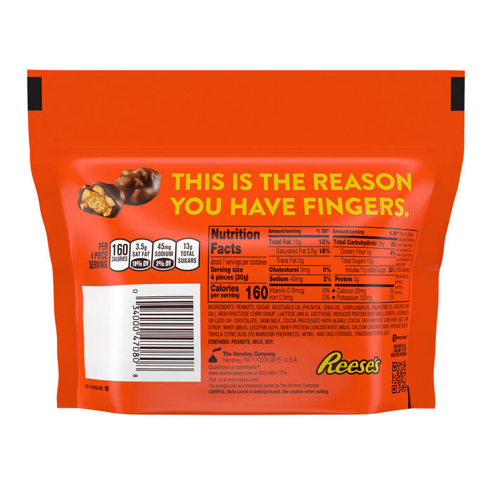 Image of REESE'S CLUSTER BITES Peanut Butter, Caramel and Peanuts Candy  Bag, 7 oz Packaging