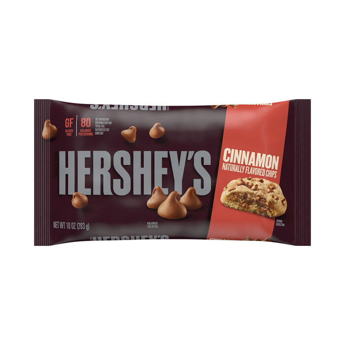 Image of HERSHEY'S Cinnamon Baking Chips 10oz Candy Bag Packaging