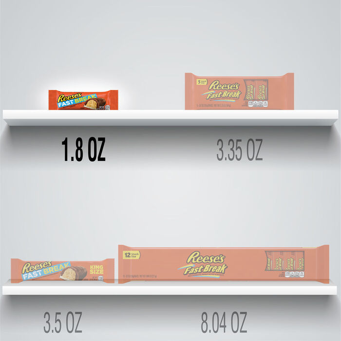Image of REESE'S FAST BREAK Milk Chocolate Peanut Butter Standard 1.8oz Candy Bar Packaging