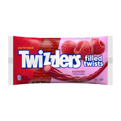 TWIZZLERS Filled Twists Raspberry Flavored Licorice Style Chewy Candy, 11 oz