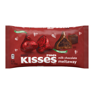 HERSHEY'S KISSES Milk Chocolate Meltaway, Valentine's Day, Candy Bag, 9 oz