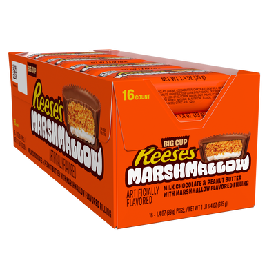 REESE'S Big Cup Marshmallow Milk Chocolate Peanut Butter Cups, 1.4 oz (16 Count)