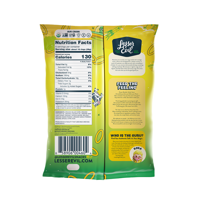Image of LesserEvil Moonions Interglactic Onion 6oz Packaging