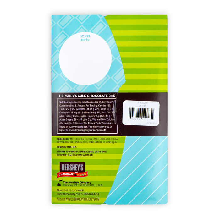 Image of HERSHEY’S Milk Chocolate 7.56 oz Candy Bar with Happy Birthday Sleeve Packaging