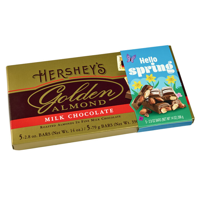 Image of Springtime HERSHEY'S GOLDEN ALMOND 5-Bar Gift Box Packaging
