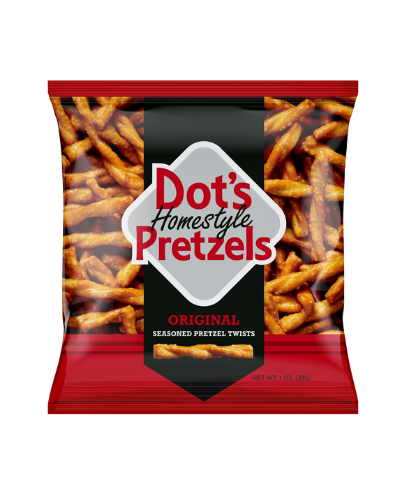 Image of Dot's Homestyle Original Seasoned Pretzel Twists, 1 oz Bags (10 Count) Packaging