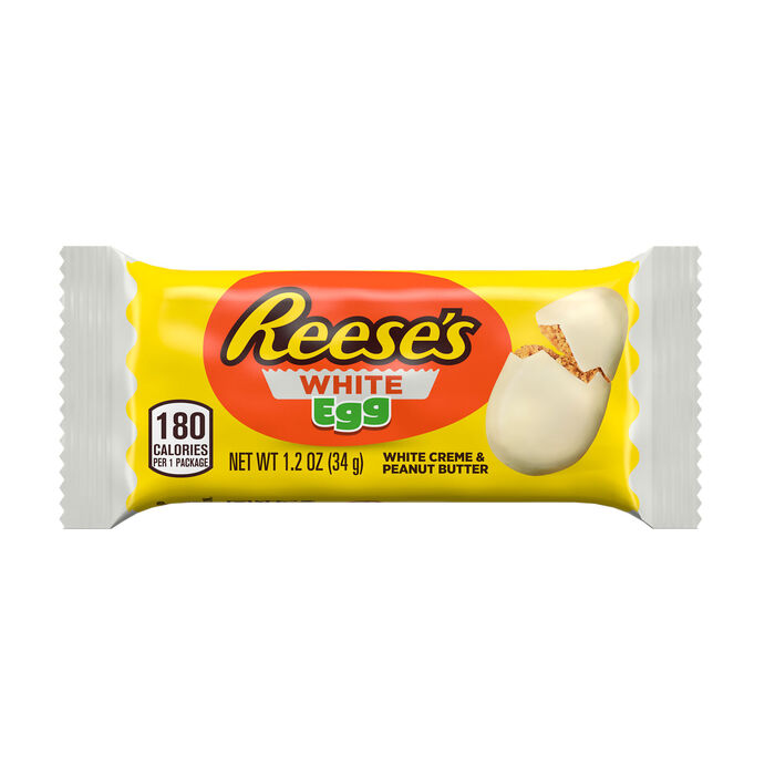 Image of REESE'S White Creme Peanut Butter Egg, Easter  Candy  Pack, 1.2 oz Packaging