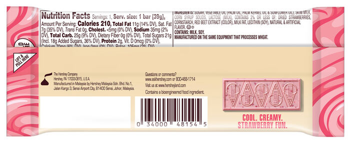 Image of HERSHEY ICE CREAM SHOPPE Strawberry Cream Standard Bar 1.38oz Packaging