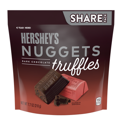 HERSHEY'S NUGGETS Dark Chocolate Truffles Candy, 7.7 oz bag