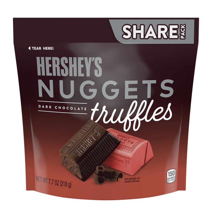 Image of HERSHEY'S NUGGETS Dark Chocolate Truffles Candy, 7.7 oz bag Packaging
