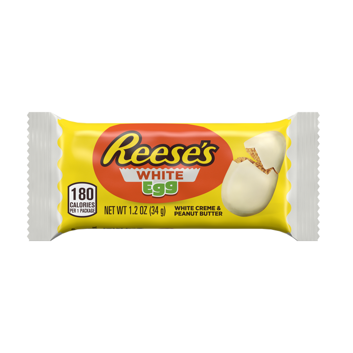 Image of REESE'S White Creme Peanut Butter Easter Eggs,1.2 oz (36 Count) Packaging