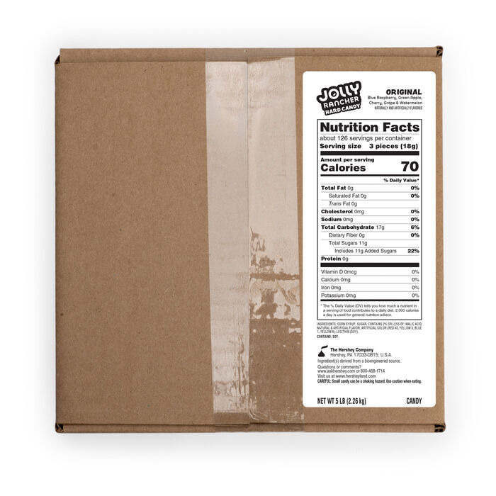 Image of JOLLY RANCHER Hard Candy Original Assorted Flavors 5lb Bulk Box Packaging