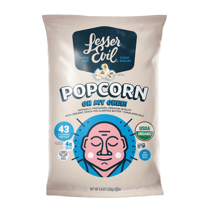 Image of LesserEvil Oh My Gee Popcorn 4.6oz Packaging