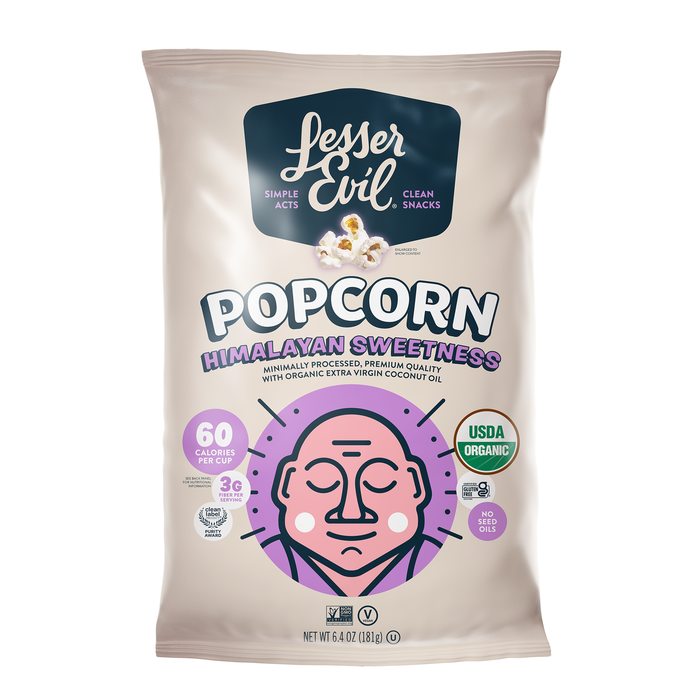 Image of LesserEvil Himalayan Sweetness Popcorn 6.4oz Packaging