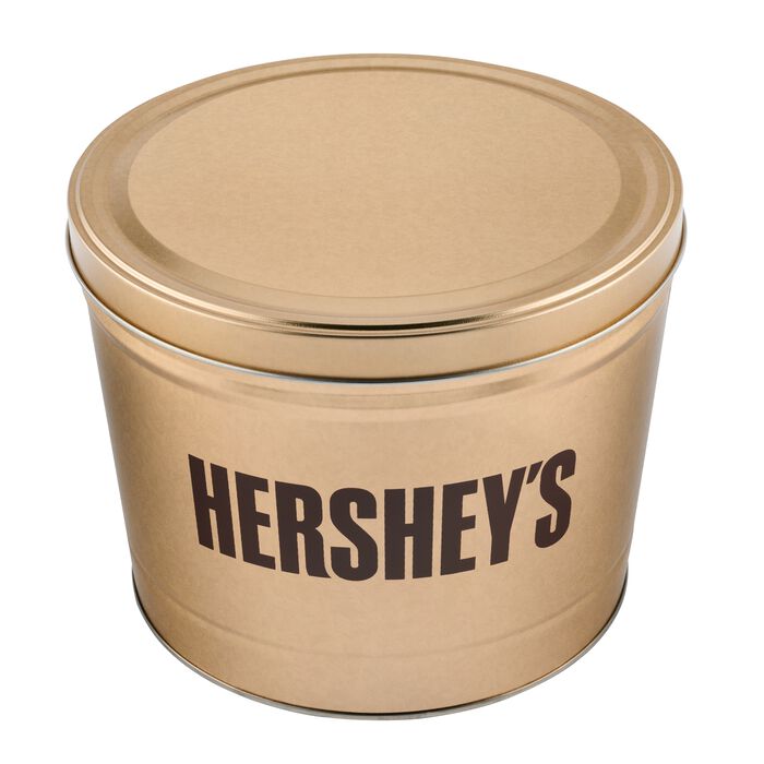 Image of HERSHEY’S Filled Gold Tin HERSHEY’S Filled Gold Tin | 11 lbs. Packaging