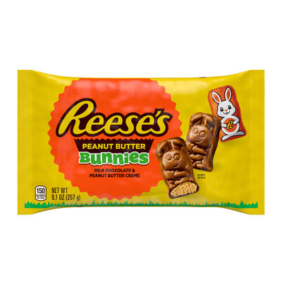 REESE'S Milk Chocolate Peanut Butter Creme Bunnies, Easter  Candy  Bag, 9.1 oz