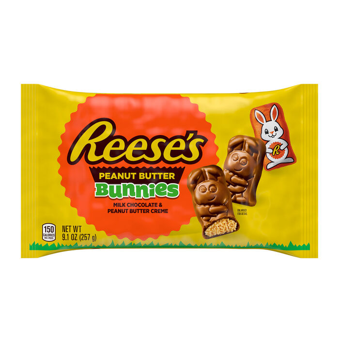 Image of REESE'S Milk Chocolate Peanut Butter Creme Bunnies, Easter  Candy  Bag, 9.1 oz Packaging