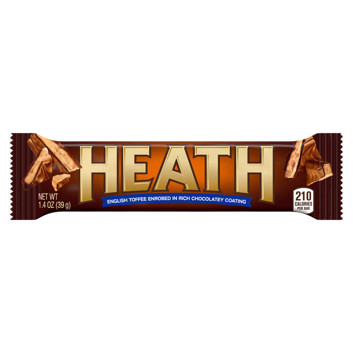 Image of HEATH Chocolate English Toffee Standard Size 1.4 oz Candy Bar Packaging