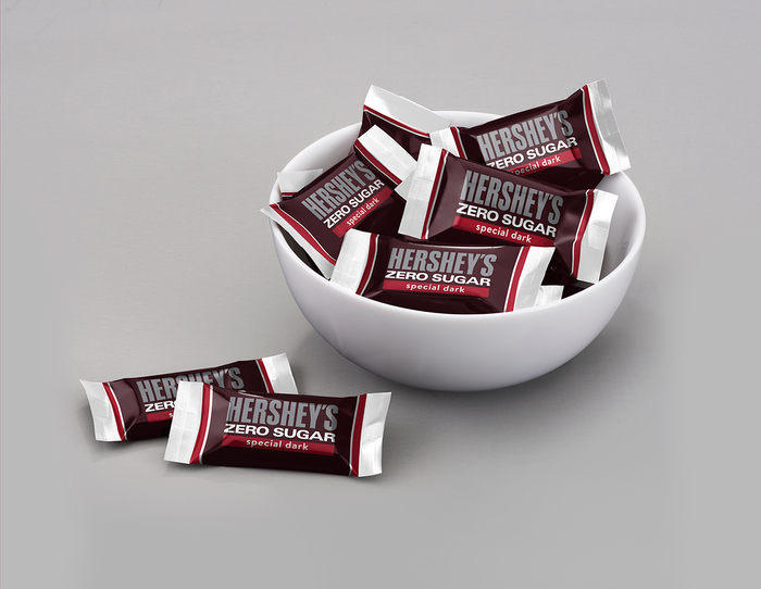 Image of HERSHEY'S SPECIAL DARK Zero Sugar Chocolate Candy Bar, 5.1 oz bag Packaging