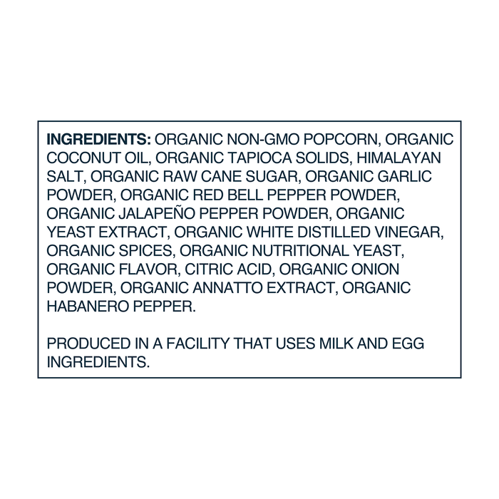 Image of LesserEvil Fiery Hot Popcorn 4.6oz Packaging